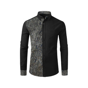Marbled Abstract Glowing Men's All Over Print Casual Dress Shirt (Model T61)