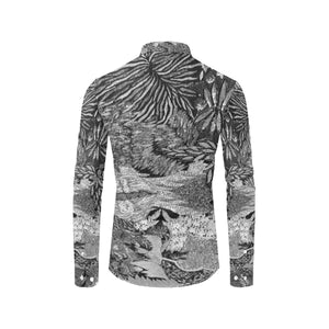 Pleasantly Paisley Black and White Men's All Over Print Casual Dress Shirt (Model T61)