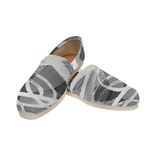 Load image into Gallery viewer, Abstract Circles Black and White Unisex Classic Canvas Slip-On (Model 1206)