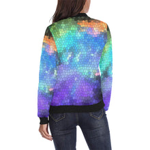 Load image into Gallery viewer, Splash of Color Negative Mosaic All Over Print Bomber Jacket for Women (Model H36)