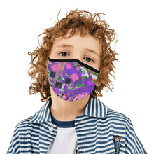 Load image into Gallery viewer, Abstract Squares Purple Mouth Mask in One Piece (2 Filters Included) (Model M02)