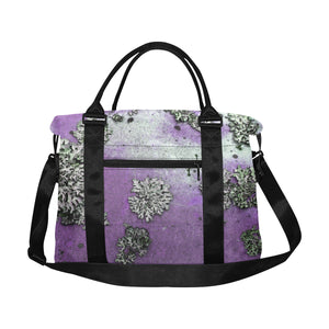 Patches of Moss Purple Large Capacity Duffle Bag (Model 1715)