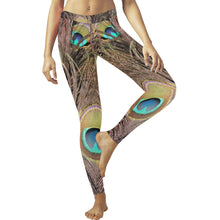 Load image into Gallery viewer, Peacock Feathers Low Rise Leggings (Invisible Stitch) (Model L05)