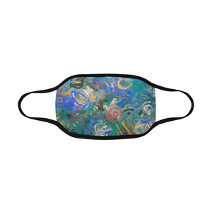Graffiti Abstract Blue Mouth Mask in One Piece (2 Filters Included) (Model M02)
