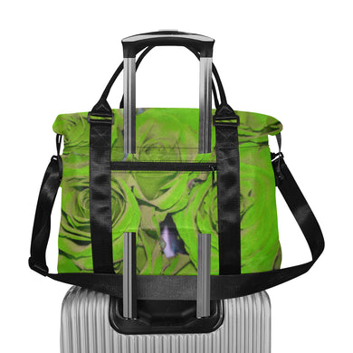 Rose Bouquet Flower Green Large Capacity Duffle Bag (Model 1715)