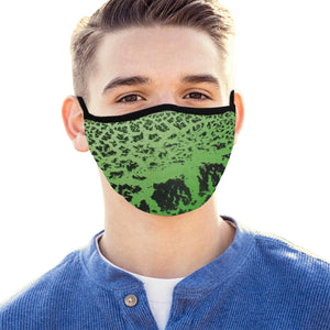Crackle Art Green Mouth Mask (2 Filters Included)