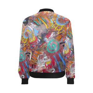 Graffiti Abstract All Over Print Bomber Jacket for Women (Model H36)