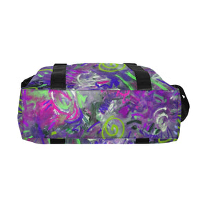 Graffiti Abstract Purple Large Capacity Duffle Bag (Model 1715)