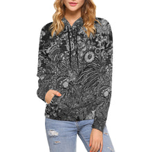 Load image into Gallery viewer, I Spy Paisley Black and White All Over Print Hoodie for Women (USA Size) (Model H13)
