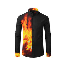 Load image into Gallery viewer, Feathery Flames Red Men&#39;s All Over Print Casual Dress Shirt (Model T61)