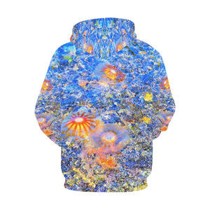 Jellyfish Blooms Orange All Over Print Hoodie for Men/Large Size (USA Size) (Model H13)