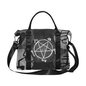 Dante's Inferno Black and White Large Capacity Duffle Bag (Model 1715)