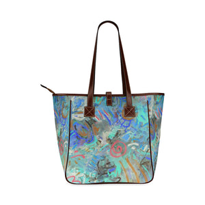 Graffiti Abstract Aqua Classic Tote Bag (Model 1644)