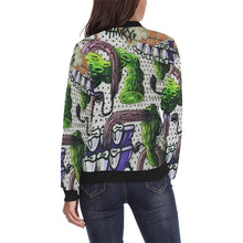 Load image into Gallery viewer, Complex Graffiti All Over Print Bomber Jacket for Women (Model H36)