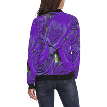 Load image into Gallery viewer, Rose Bouquet Flower Purple All Over Print Bomber Jacket for Women (Model H36)