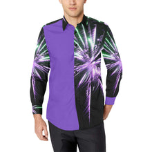 Load image into Gallery viewer, Fireworks Star Purple Men&#39;s All Over Print Casual Dress Shirt (Model T61)