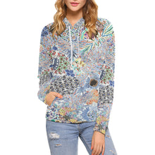 Load image into Gallery viewer, Fun and Fancy Paisley Negative All Over Print Hoodie for Women (USA Size) (Model H13)