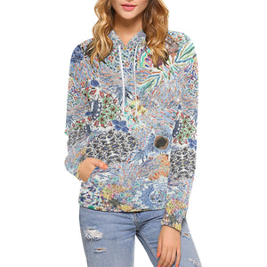 Fun and Fancy Paisley Negative All Over Print Hoodie for Women (USA Size) (Model H13)