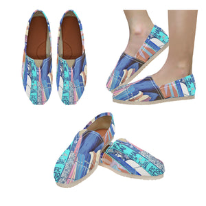 Surfboards Blue Unisex Classic Canvas Slip-On (Model 1206)