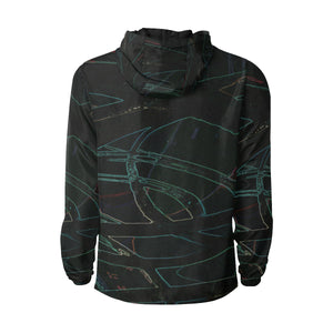 Abstract Circles Glowing All Over Print Quilted Windbreaker for Men (Model H35)
