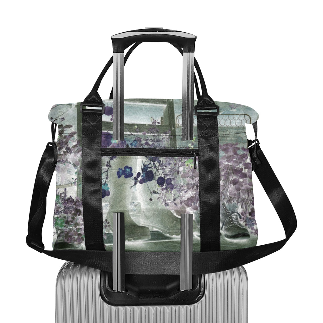 Blooming Boots Flower Reverse Large Capacity Duffle Bag (Model 1715)