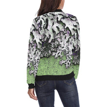 Load image into Gallery viewer, Moss Green All Over Print Bomber Jacket for Women (Model H36)