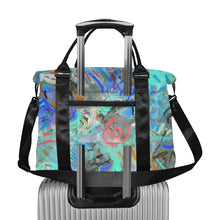 Load image into Gallery viewer, Graffiti Abstract Aqua Large Capacity Duffle Bag (Model 1715)