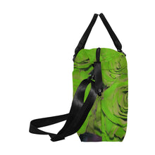 Load image into Gallery viewer, Rose Bouquet Flower Green Large Capacity Duffle Bag (Model 1715)