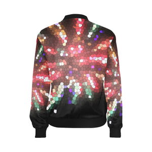 Fireworks Burst Mosaic All Over Print Bomber Jacket for Women (Model H36)