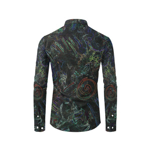 Graffiti Abstract Glowing Men's All Over Print Casual Dress Shirt (Model T61)