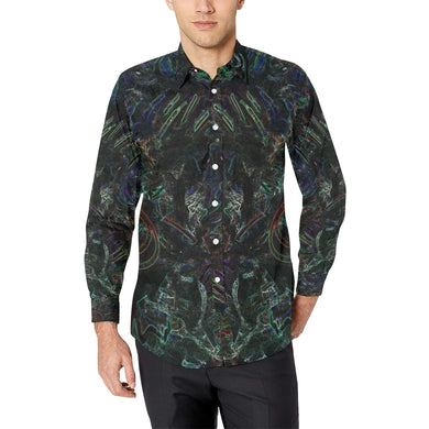 Graffiti Abstract Glowing Men's All Over Print Casual Dress Shirt (Model T61)