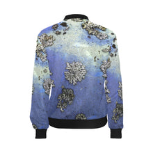 Load image into Gallery viewer, Patches of Moss Blue All Over Print Bomber Jacket for Women (Model H36)