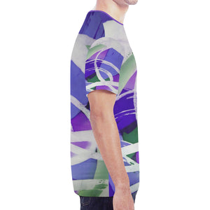 Abstract Circles Purple New All Over Print T-shirt for Men (Model T45)