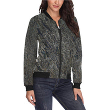 Load image into Gallery viewer, Marbled Abstract Glowing All Over Print Bomber Jacket for Women (Model H36)