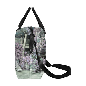 Blooming Boots Flower Purple Large Capacity Duffle Bag (Model 1715)