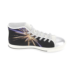 Fireworks Star Yellow Women's Classic High Top Canvas Shoes (Model 017)