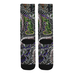 Complex Graffiti Glowing Trouser Socks (For Men)