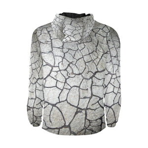 Crackle All Over Print Quilted Windbreaker for Men (Model H35)