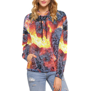 Molten Flames All Over Print Hoodie for Women (USA Size) (Model H13)
