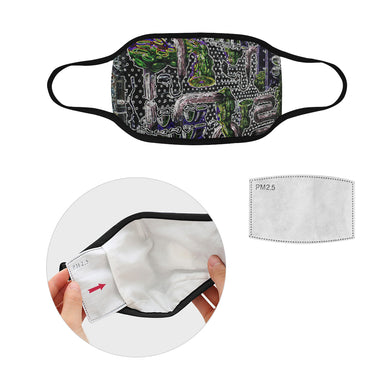 Complex Graffiti Glowing Mouth Mask in One Piece (2 Filters Included) (Model M02)