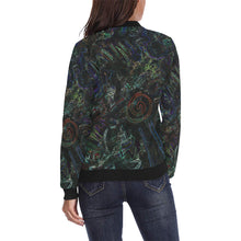 Load image into Gallery viewer, Graffiti Abstract Glowing All Over Print Bomber Jacket for Women (Model H36)