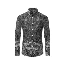 Load image into Gallery viewer, Cresent Paisley Black and White Men&#39;s All Over Print Casual Dress Shirt (Model T61)