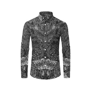 Cresent Paisley Black and White Men's All Over Print Casual Dress Shirt (Model T61)