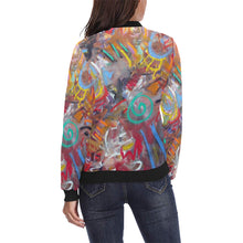Load image into Gallery viewer, Graffiti Abstract All Over Print Bomber Jacket for Women (Model H36)