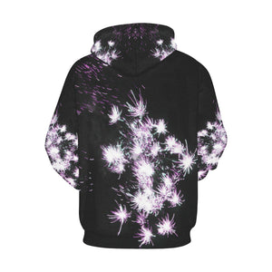 Fireworks Flower Purple All Over Print Hoodie for Women (USA Size) (Model H13)