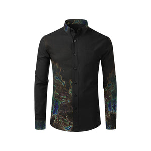 Feathery Flames Glowing Men's All Over Print Casual Dress Shirt (Model T61)