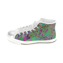 Load image into Gallery viewer, Holiday Paisley Aqua Women&#39;s Classic High Top Canvas Shoes (Model 017)