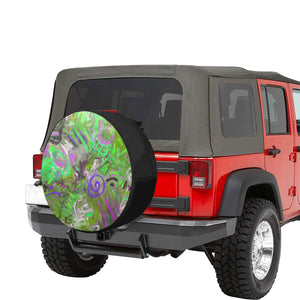 Graffiti Abstract Green 34 Inch Spare Tire Cover