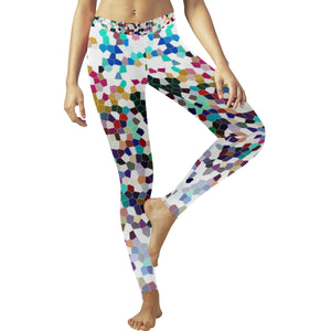 Holiday Paisley Reverse Mosaic Low Rise Leggings (Invisible Stitch) (Model L05)