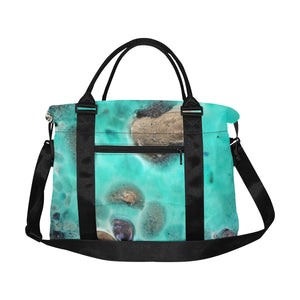 Puddle of Love Aqua Large Capacity Duffle Bag (Model 1715)